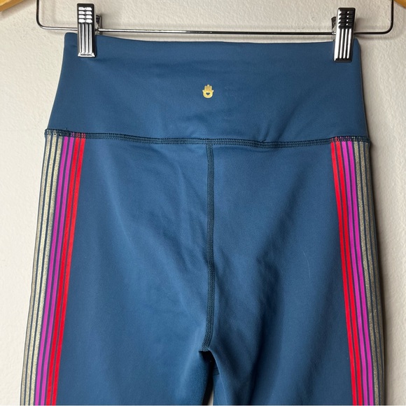 Spiritual Gangster Essential Rainbow Striped High Rise Activewear Leggings - Picture 5 of 11